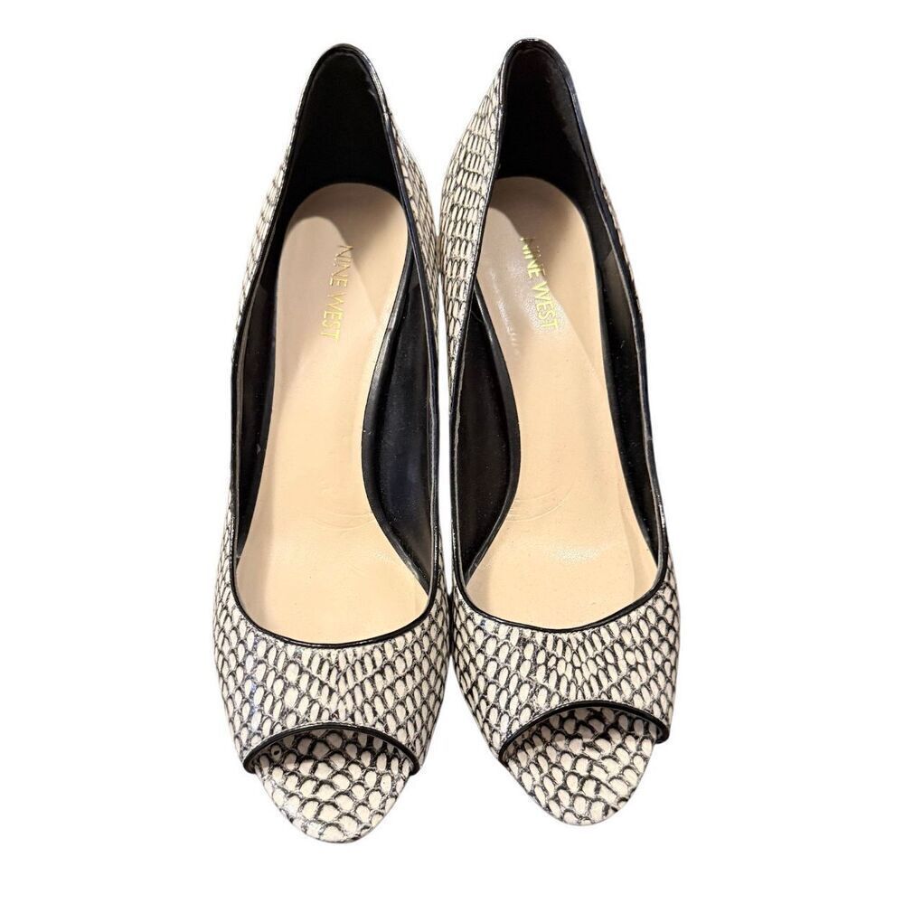 Nine West Peep Toe Textured Pumps Sz. 10M
